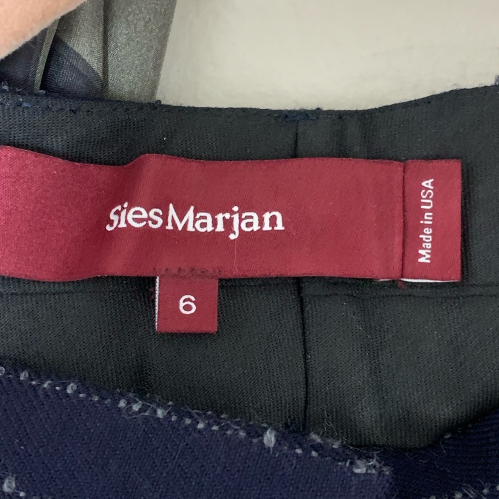 Sies Marjan suit jacket pants set dark blue white pinstripe 6 S-M - Picture 2 of 11